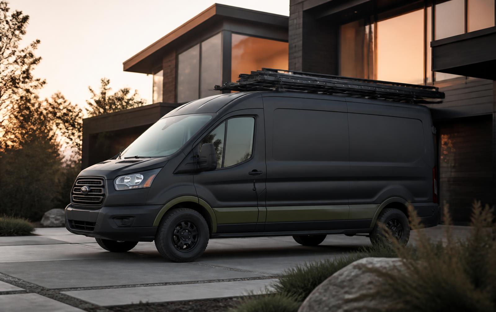 Ascend Services HVAC van parked at a modern home